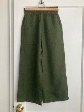 notPERFECTLINEN Puglia pants Juniper Green size S